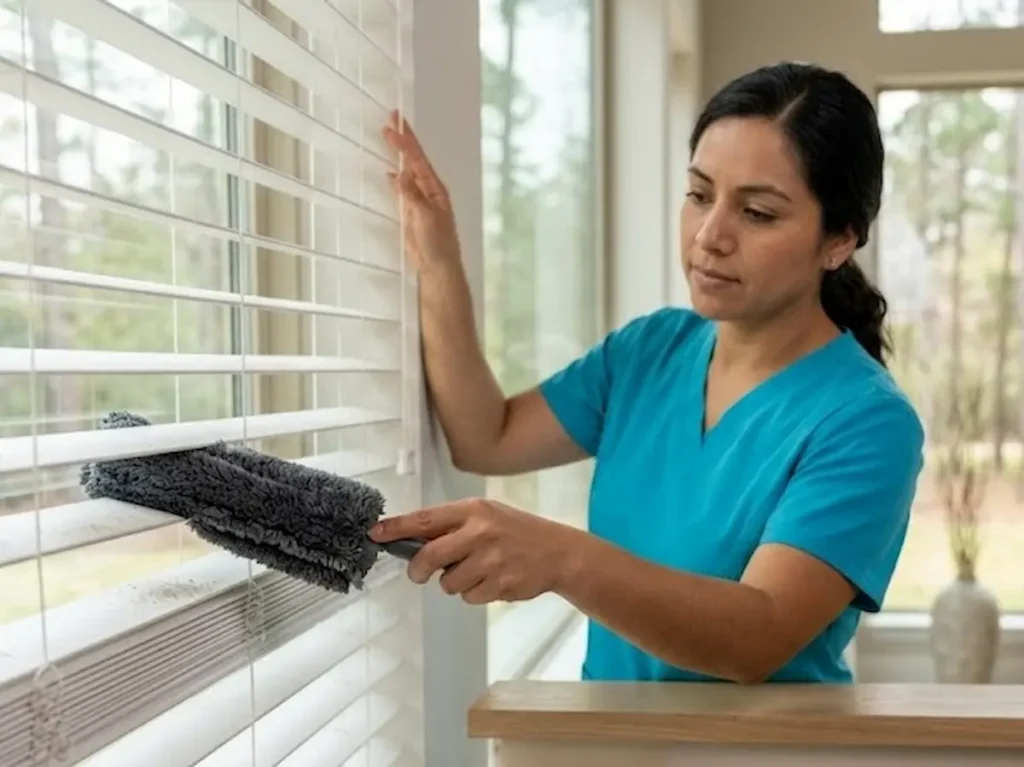 blinds detail cleaning add-on service in The Woodlands TX